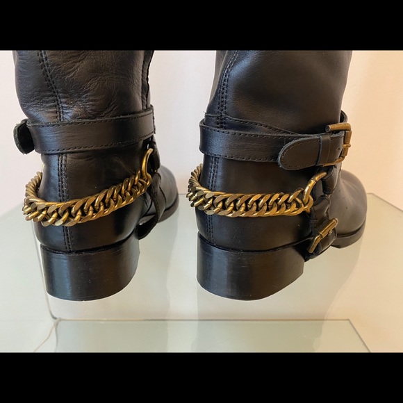 Alexander McQueen Tall Riding Boots black chain - Picture 11 of 13